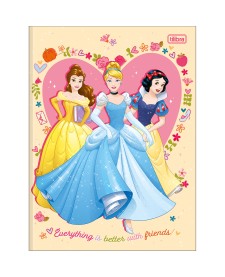 imagem principal do produto Caderno Brochura Capa Dura Universitário Princesas 80 Folhas