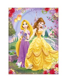 imagem principal do produto Caderno Brochura Capa Dura Universitário Princesas 80 Folhas