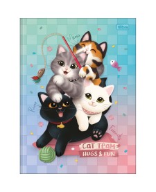 imagem principal do produto Caderno Brochura Capa Dura Universitário Purrfect Cats 80 Folhas