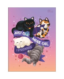 imagem principal do produto Caderno Brochura Capa Dura Universitário Purrfect Cats 80 Folhas
