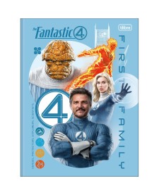 imagem principal do produto Caderno Brochura Capa Dura Universitário Quarteto Fantástico 80 Folhas