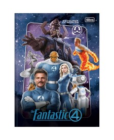 imagem principal do produto Caderno Brochura Capa Dura Universitário Quarteto Fantástico 80 Folhas