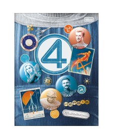 imagem principal do produto Caderno Brochura Capa Dura Universitário Quarteto Fantástico 80 Folhas