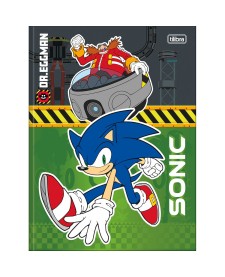 imagem principal do produto Caderno Brochura Capa Dura Universitário Sonic 48 Folhas