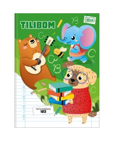 imagem principal do produto Caderno Brochura Capa Dura Universitário Tilibom Verde com Pautas Numeradas 123 80 Folhas
