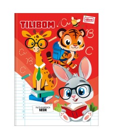 imagem principal do produto Caderno Brochura Capa Dura Universitário Tilibom Vermelho com Pautas Numeradas 123X 80 Folhas