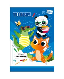 imagem principal do produto Caderno Brochura Capa Flexível A4+ Tilibom Azul com Moldura 60 Folhas