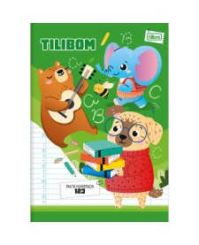 imagem principal do produto Caderno Brochura Capa Flexível A4+ Tilibom Verde com Pautas Numeradas 123 60 Folhas