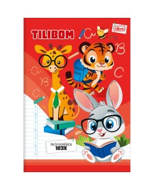 imagem principal do produto Caderno Brochura Capa Flexível A4+ Tilibom Vermelho com Pautas Numeradas 123X 60 Folhas