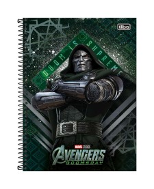 imagem principal do produto Caderno Capa Dura Universitário 1 Matéria Avengers Doomsday 80 Folhas