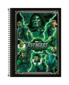 imagem principal do produto Caderno Capa Dura Universitário 1 Matéria Avengers Doomsday 80 Folhas