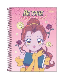 imagem principal do produto Caderno Capa Dura Universitário 1 Matéria Princesas Mangá 80 Folhas