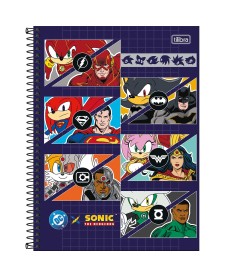 imagem principal do produto Caderno Capa Dura Universitário 1 Matéria Sonic DC 80 Folhas