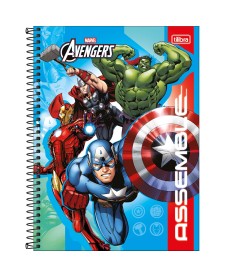 imagem principal do produto Caderno Capa Dura Universitário 10 Matérias Avengers 160 Folhas