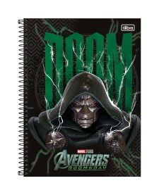 imagem principal do produto Caderno Capa Dura Universitário 10 Matérias Avengers Doomsday 160 Folhas
