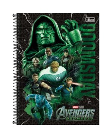 imagem principal do produto Caderno Capa Dura Universitário 10 Matérias Avengers Doomsday 160 Folhas