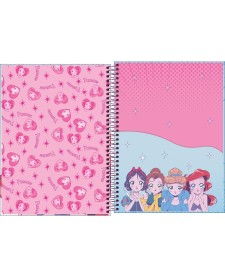 imagem de detalhe produto Caderno Capa Dura Universitário 10 Matérias Princesas Mangá 160 Folhas
