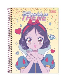 imagem principal do produto Caderno Capa Dura Universitário 10 Matérias Princesas Mangá 160 Folhas