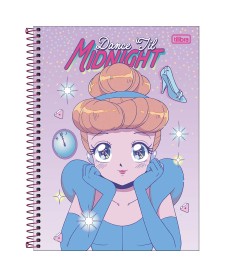 imagem principal do produto Caderno Capa Dura Universitário 10 Matérias Princesas Mangá 160 Folhas