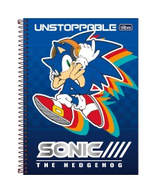 imagem principal do produto Caderno Capa Dura Universitário 10 Matérias Sonic 160 Folhas