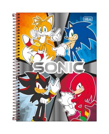 imagem principal do produto Caderno Capa Dura Universitário 10 Matérias Sonic 160 Folhas