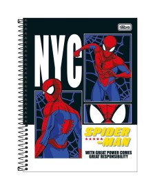 imagem principal do produto Caderno Capa Dura Universitário 10 Matérias Spider-Man Fit 160 Folhas