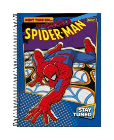 imagem principal do produto Caderno Capa Dura Universitário 10 Matérias Spider-Man Fit 160 Folhas