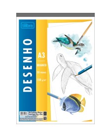 imagem principal do produto Caderno Colado Desenho A3 Branco Académie 20 Folhas
