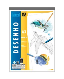 imagem principal do produto Caderno Colado Desenho A3 Branco Académie 20 Folhas
