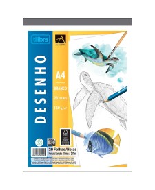 imagem principal do produto Caderno Colado Desenho A4 Branco Académie 20 Folhas