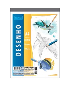 imagem principal do produto Caderno Colado Desenho A4 Branco Tilibra 20 Folhas