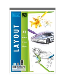 imagem principal do produto Caderno Colado Layout A3 Branco Académie 50 Folhas