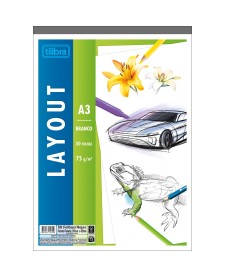 imagem principal do produto Caderno Colado Layout A3 Branco Tilibra 50 Folhas
