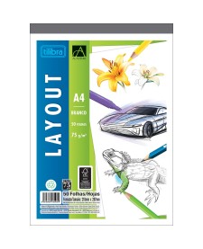 imagem principal do produto Caderno Colado Layout A4 Branco Académie 50 Folhas