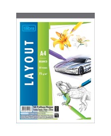 imagem principal do produto Caderno Colado Layout A4 Branco Tilibra 50 Folhas