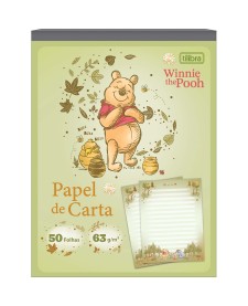 imagem principal do produto Caderno Colado Papel Carta Pooh 50 Folhas