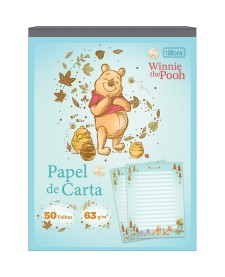imagem principal do produto Caderno Colado Papel Carta Pooh 50 Folhas