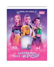imagem principal do produto Caderno Colado Papel de Carta Guerreiras do KPOP 50 Folhas