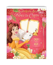 imagem principal do produto Caderno Colado Papel de Carta Princesas 50F