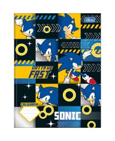 imagem principal do produto Caderno de Caligrafia Brochura Capa Dura Universitário Sonic 40 Folhas