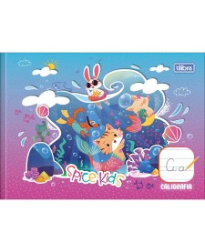 imagem principal do produto Caderno de Caligrafia Horizontal Brochura 1/4 Capa Dura Spice Kids 40 Folhas