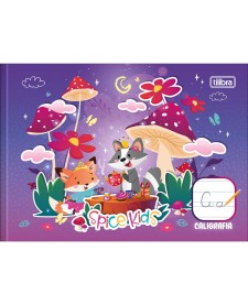 imagem principal do produto Caderno de Caligrafia Horizontal Brochura 1/4 Capa Dura Spice Kids 40 Folhas