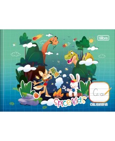 imagem principal do produto Caderno de Caligrafia Horizontal Brochura 1/4 Capa Dura Spice Kids 40 Folhas