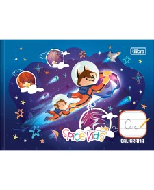 imagem principal do produto Caderno de Caligrafia Horizontal Brochura 1/4 Capa Dura Spice Kids 40 Folhas