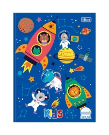 imagem principal do produto Caderno de Caligrafia Pauta Azul Brochura Capa Dura Kids 40 Folhas