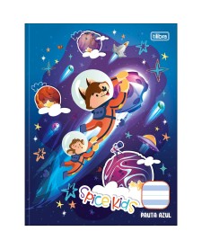 imagem principal do produto Caderno de Caligrafia Pauta Azul Brochura Capa Dura Spice Kids 40 Folhas