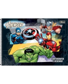 imagem principal do produto Caderno de Cartografia e Desenho Espiral Capa Dura Avengers 80 Folhas