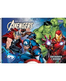 imagem principal do produto Caderno de Cartografia e Desenho Espiral Capa Dura Avengers 80 Folhas