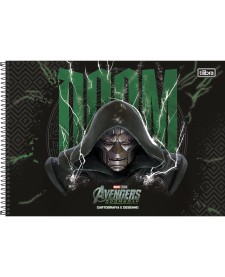 imagem principal do produto Caderno de Cartografia e Desenho Espiral Capa Dura Avengers Doomsday 80 Folhas