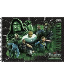 imagem principal do produto Caderno de Cartografia e Desenho Espiral Capa Dura Avengers Doomsday 80 Folhas